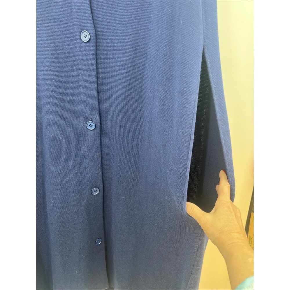 NWT Girl With Curves Dark Academia Cape Sweater Women XL/1X Blue Quiet Luxury - Picture 6 of 9